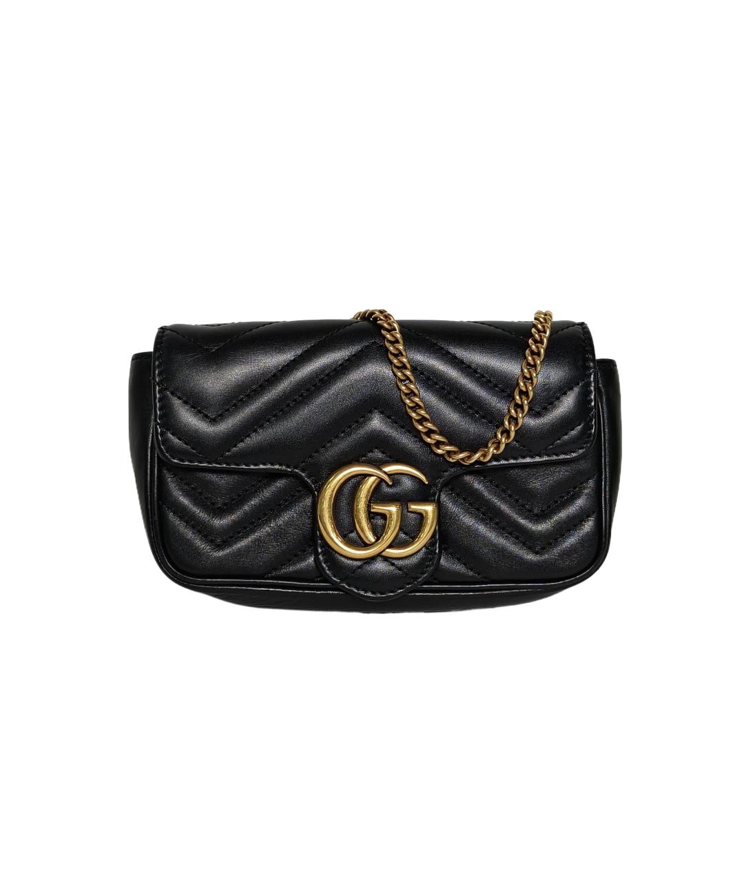 GUCCI Черная кожаная сумка через плечо, фото 1