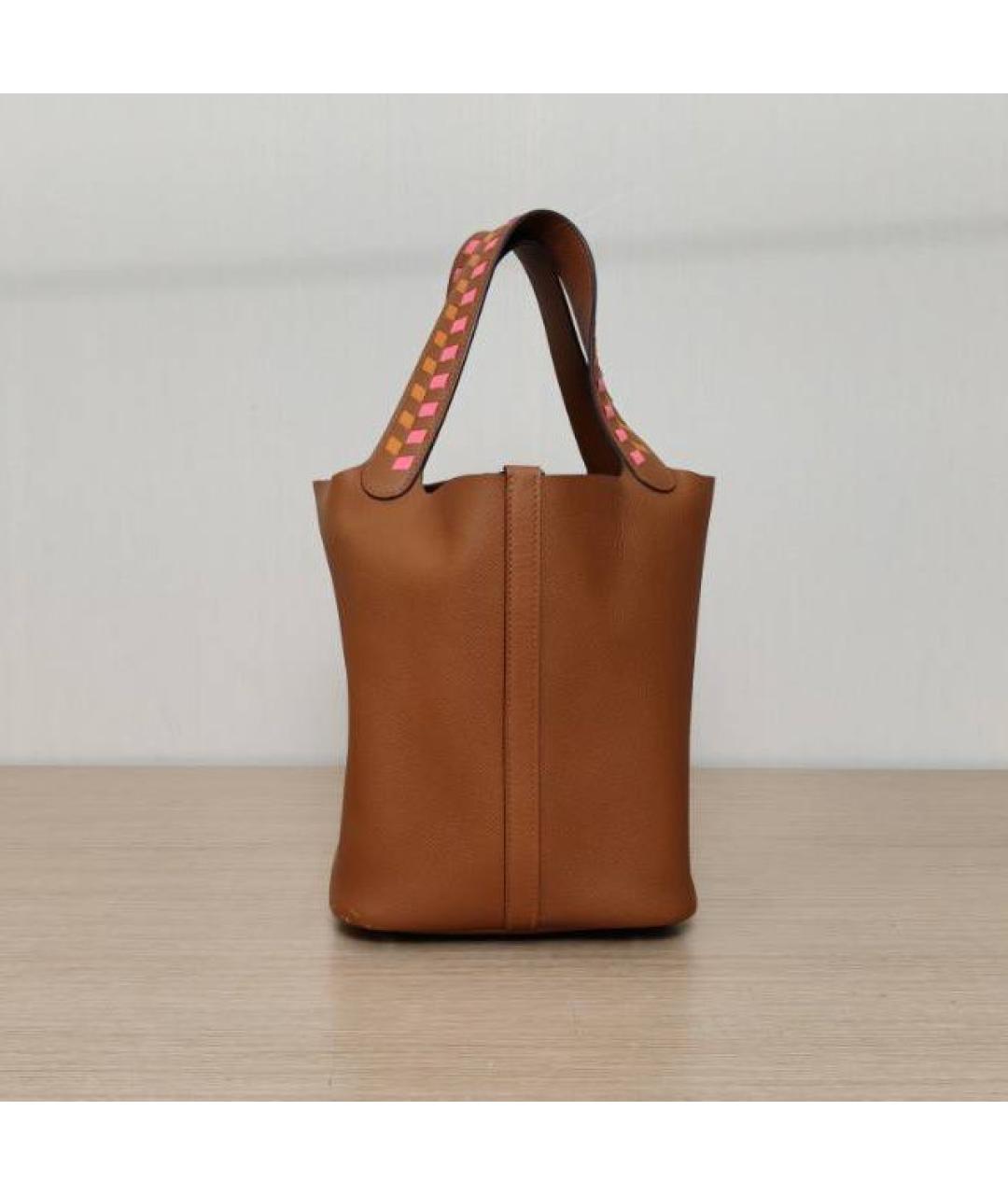 HERMES Коричневая кожаная сумка через плечо, фото 3