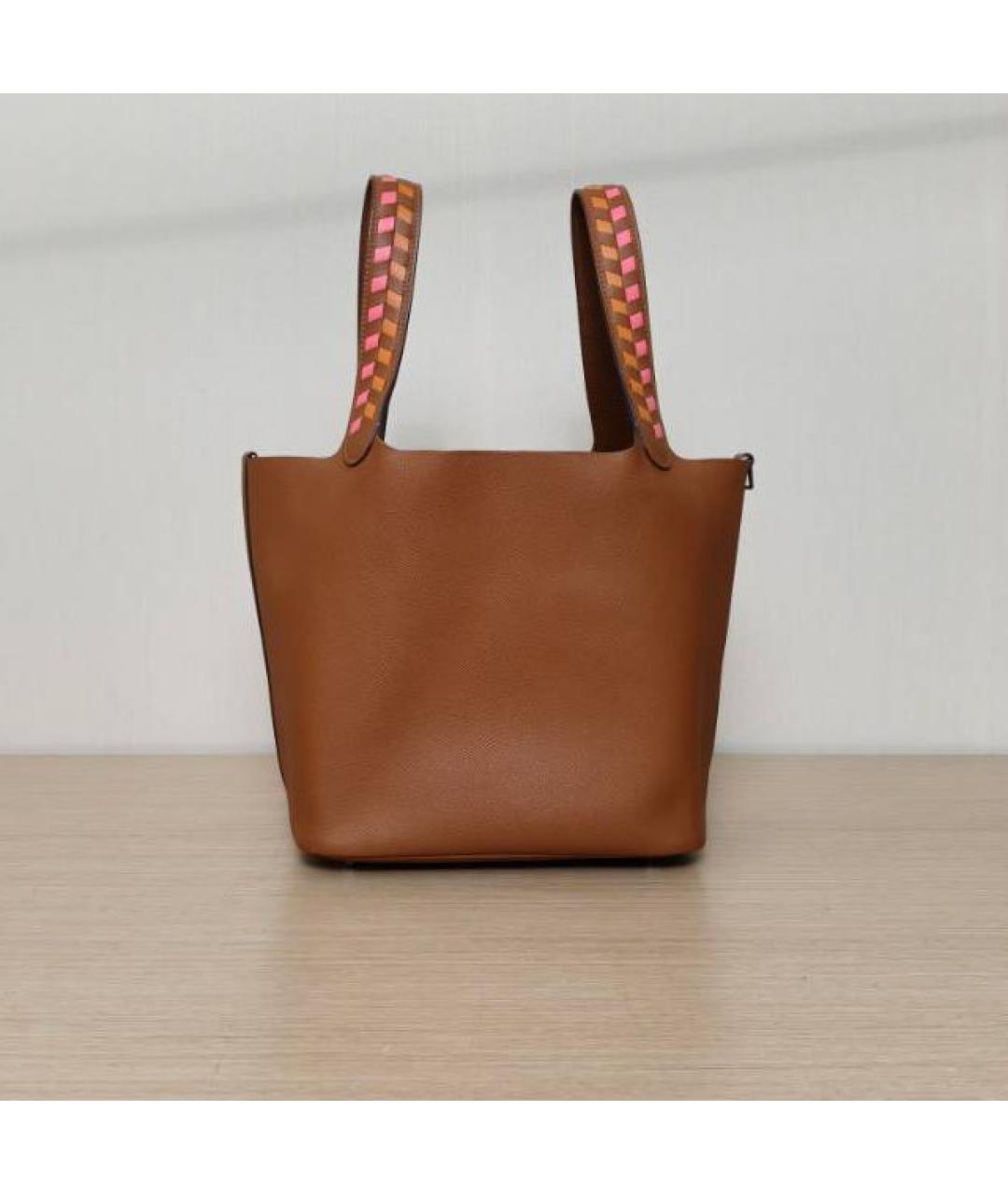 HERMES Коричневая кожаная сумка через плечо, фото 4