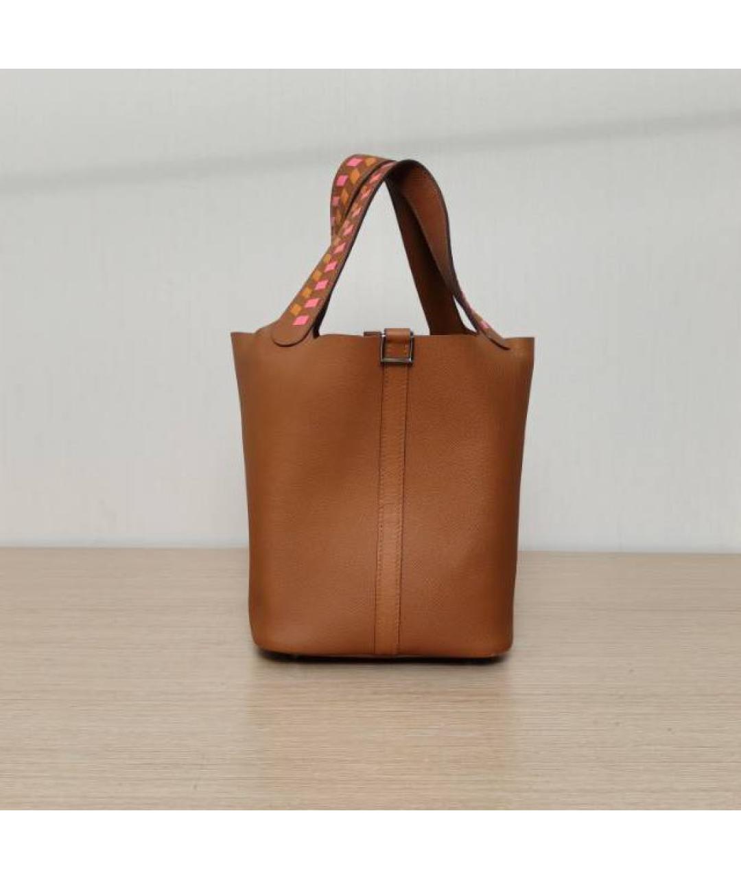 HERMES Коричневая кожаная сумка через плечо, фото 5