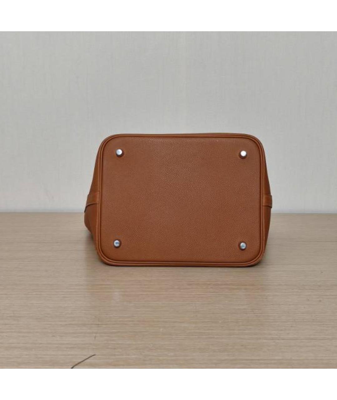 HERMES Коричневая кожаная сумка через плечо, фото 6