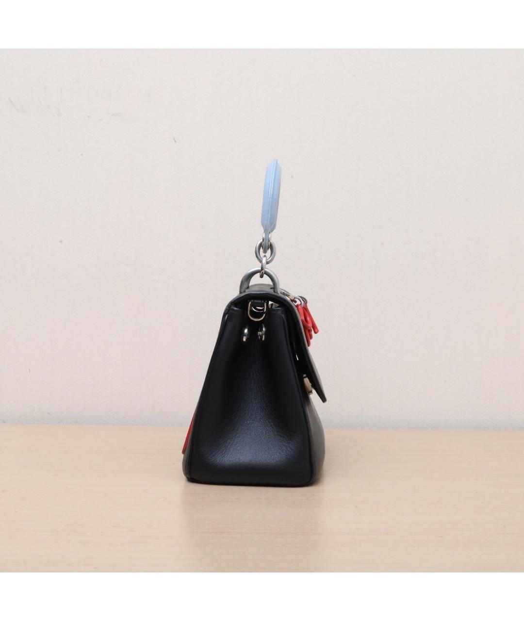 CHRISTIAN DIOR Черная кожаная сумка через плечо, фото 5