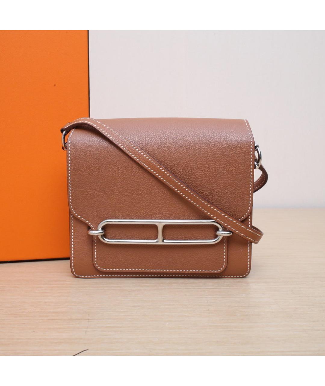 HERMES Коричневая кожаная сумка через плечо, фото 2