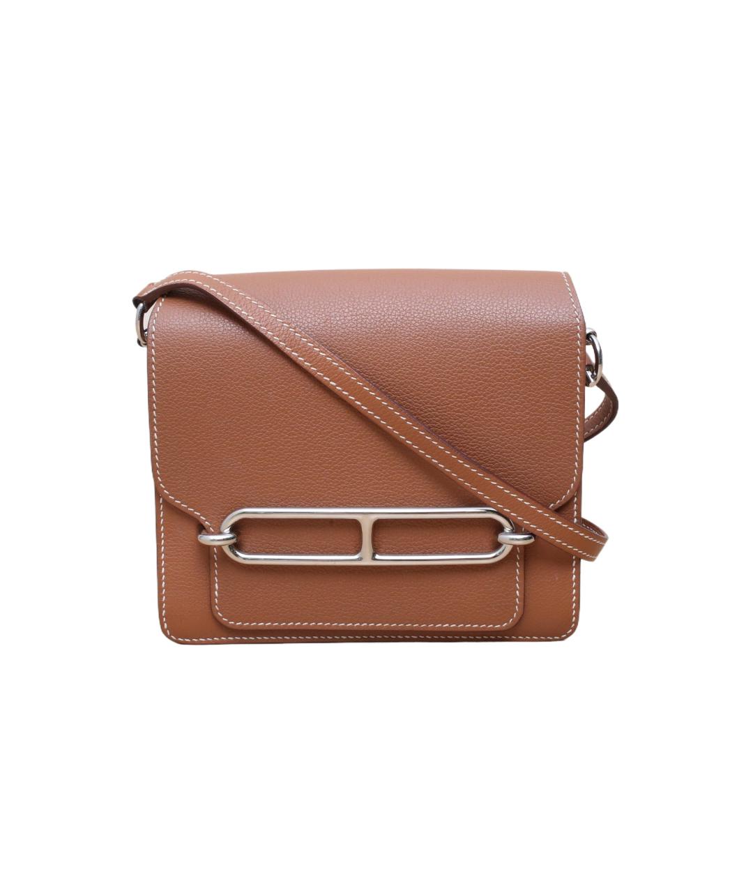 HERMES Коричневая кожаная сумка через плечо, фото 1