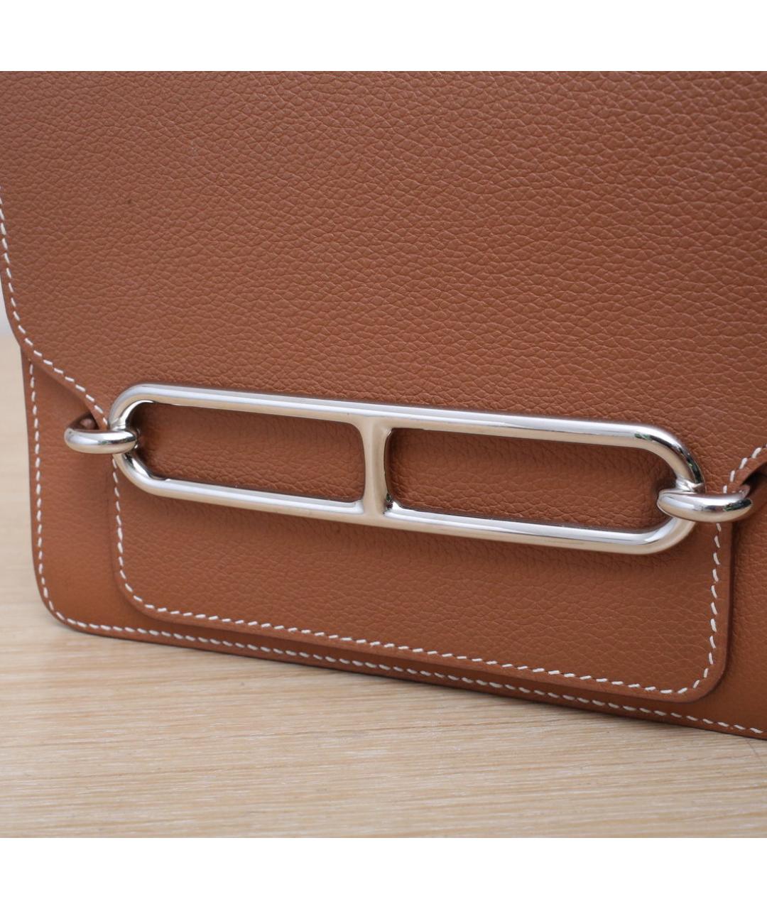 HERMES Коричневая кожаная сумка через плечо, фото 8