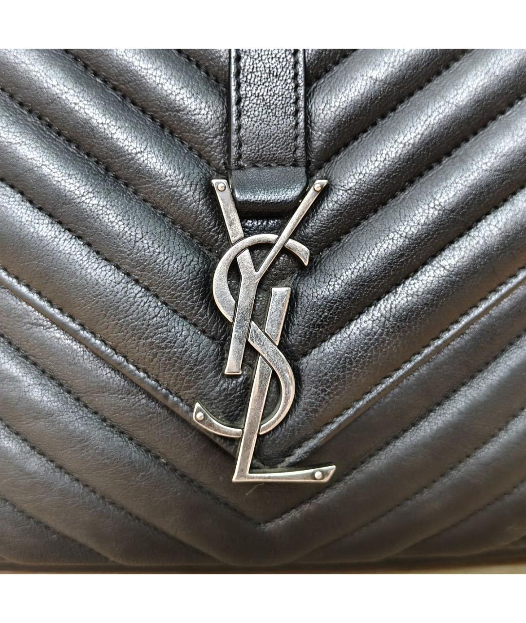 SAINT LAURENT Черная кожаная сумка через плечо, фото 5