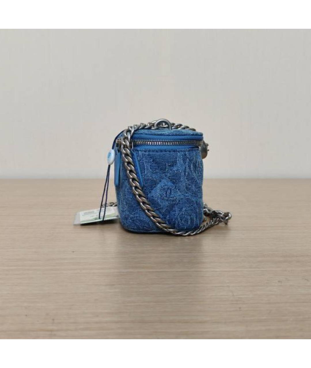 CHANEL Темно-синяя деним сумка через плечо, фото 5