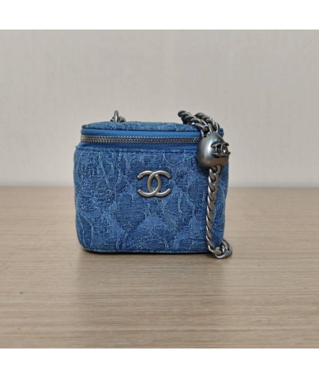 CHANEL Темно-синяя деним сумка через плечо, фото 2