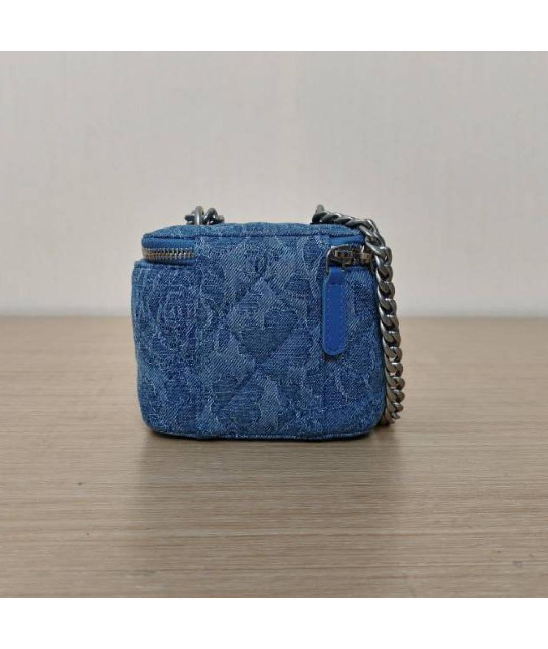 CHANEL Темно-синяя деним сумка через плечо, фото 4