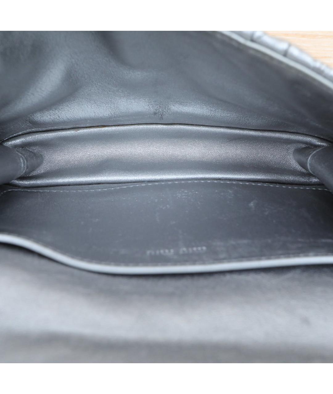 MIU MIU Серебряная кожаная сумка через плечо, фото 9