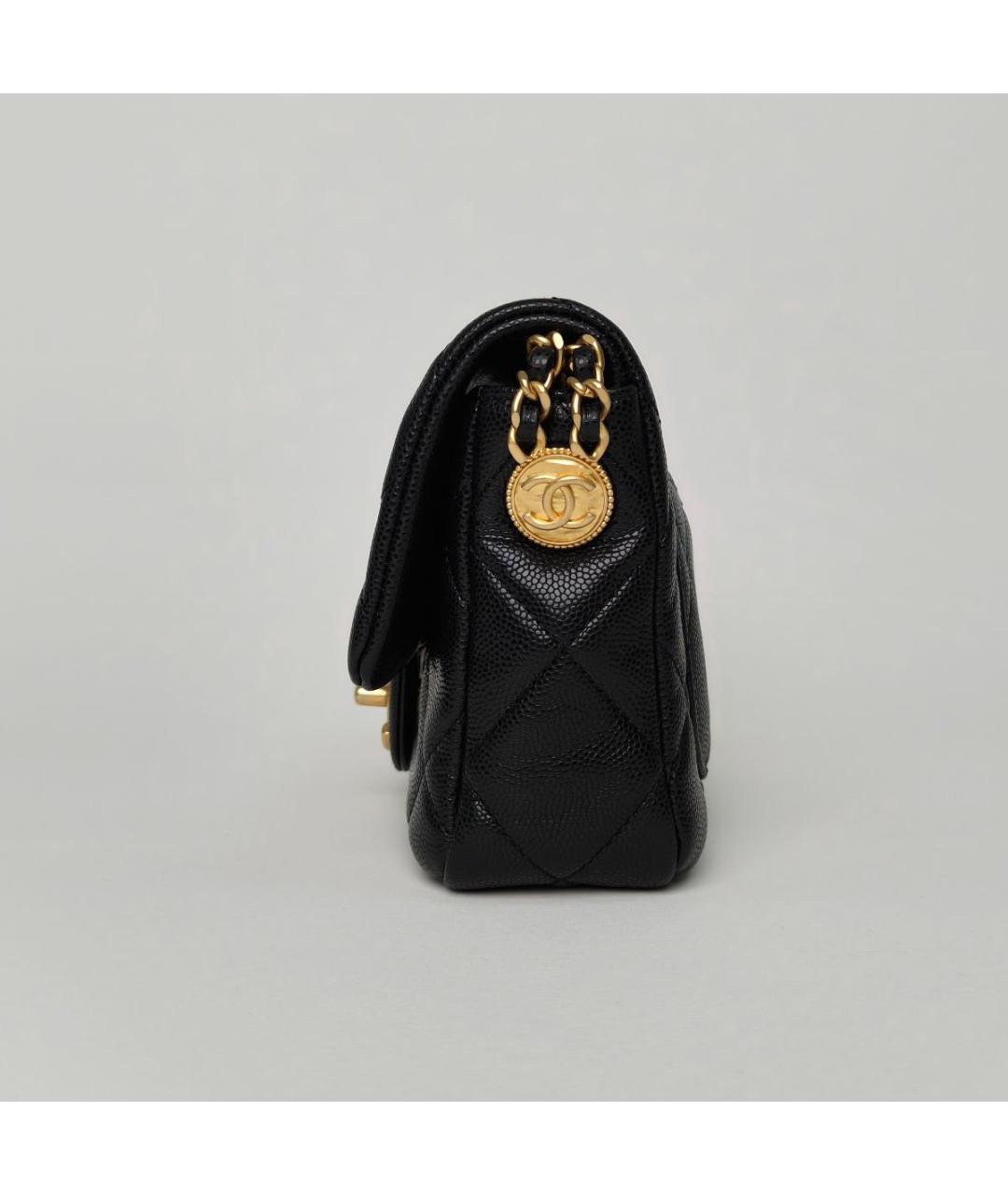 CHANEL Черная кожаная сумка через плечо, фото 4