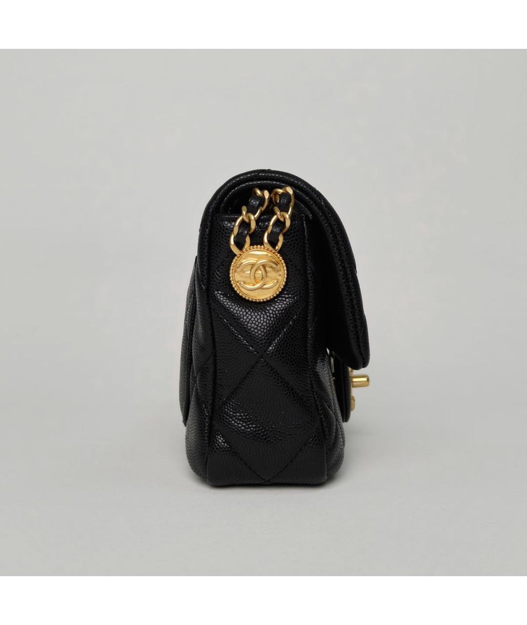 CHANEL Черная кожаная сумка через плечо, фото 5
