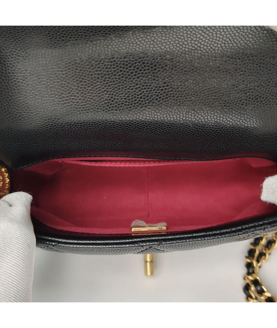 CHANEL Черная кожаная сумка через плечо, фото 7