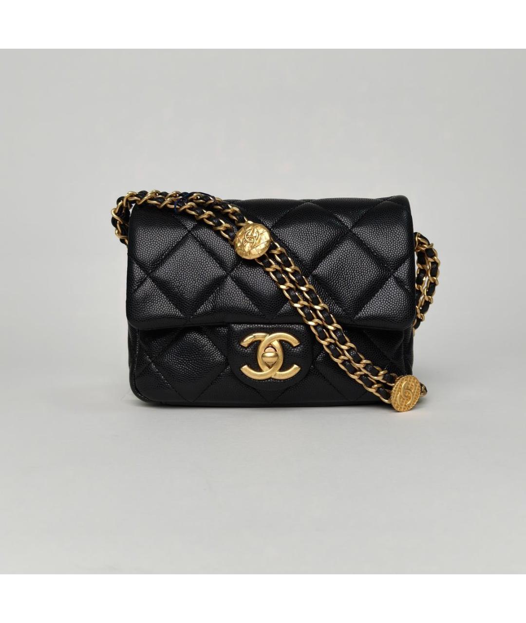 CHANEL Черная кожаная сумка через плечо, фото 2