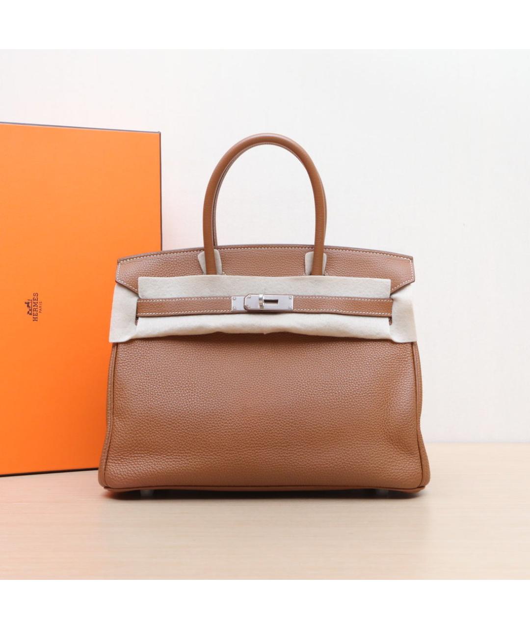 HERMES Коричневая кожаная сумка через плечо, фото 2