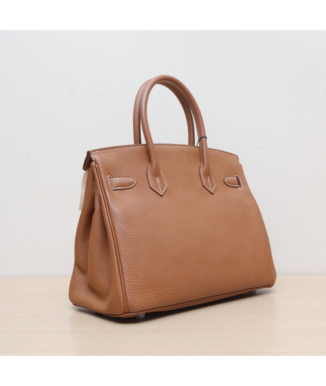 HERMES Коричневая кожаная сумка через плечо, фото 6