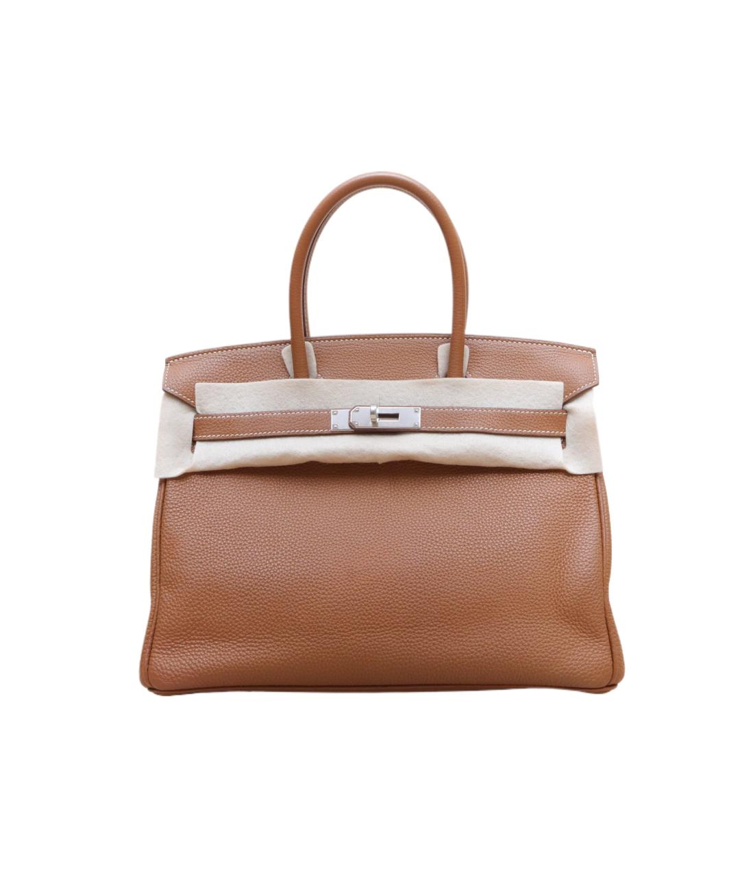 HERMES Коричневая кожаная сумка через плечо, фото 1