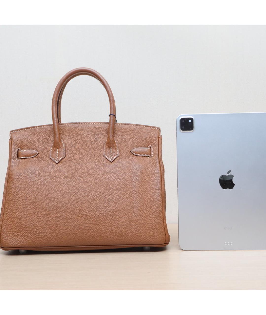 HERMES Коричневая кожаная сумка через плечо, фото 7