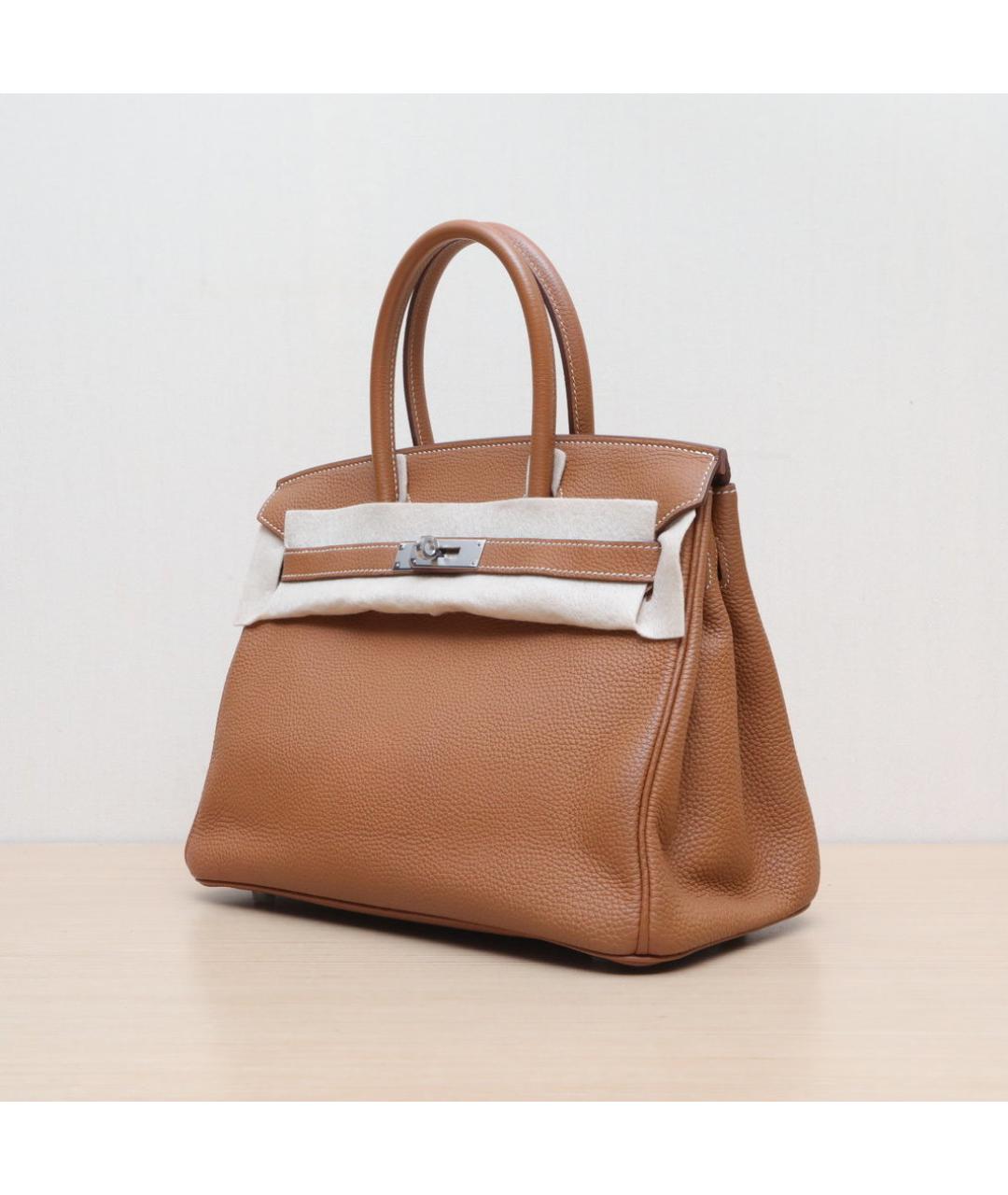 HERMES Коричневая кожаная сумка через плечо, фото 4