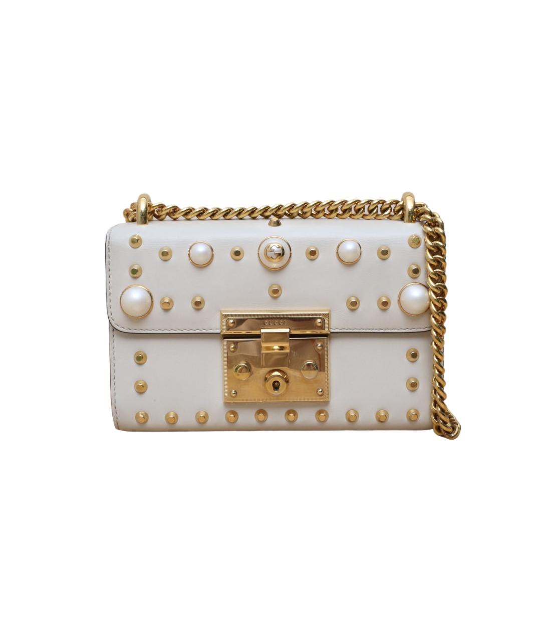 GUCCI Белая кожаная сумка через плечо, фото 1