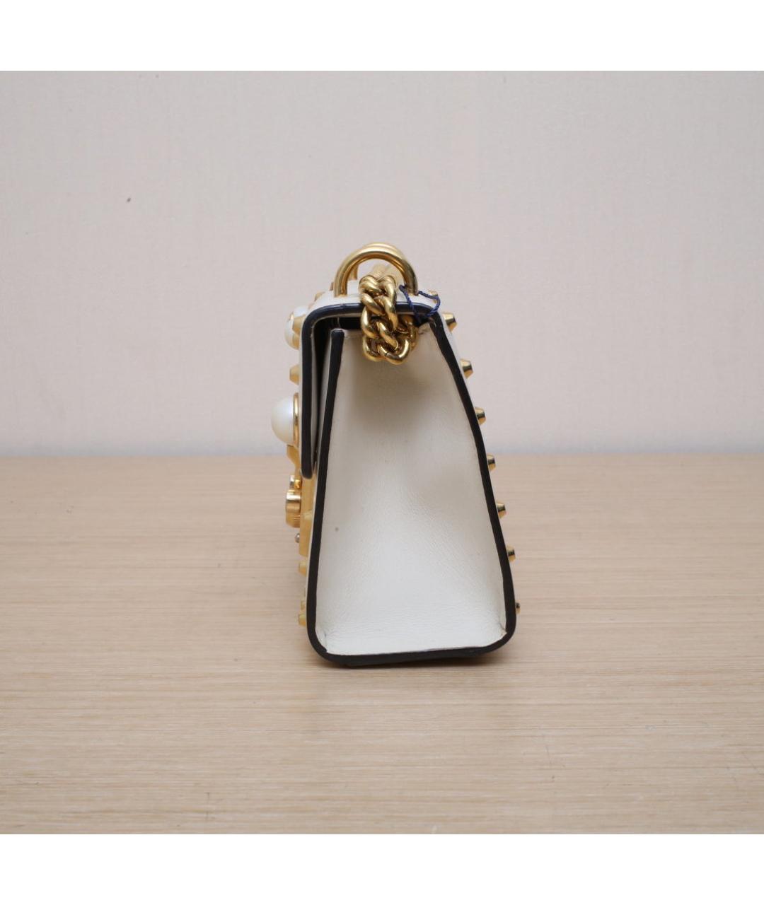 GUCCI Белая кожаная сумка через плечо, фото 5