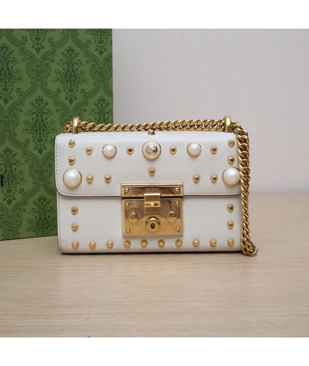 GUCCI Белая кожаная сумка через плечо, фото 2