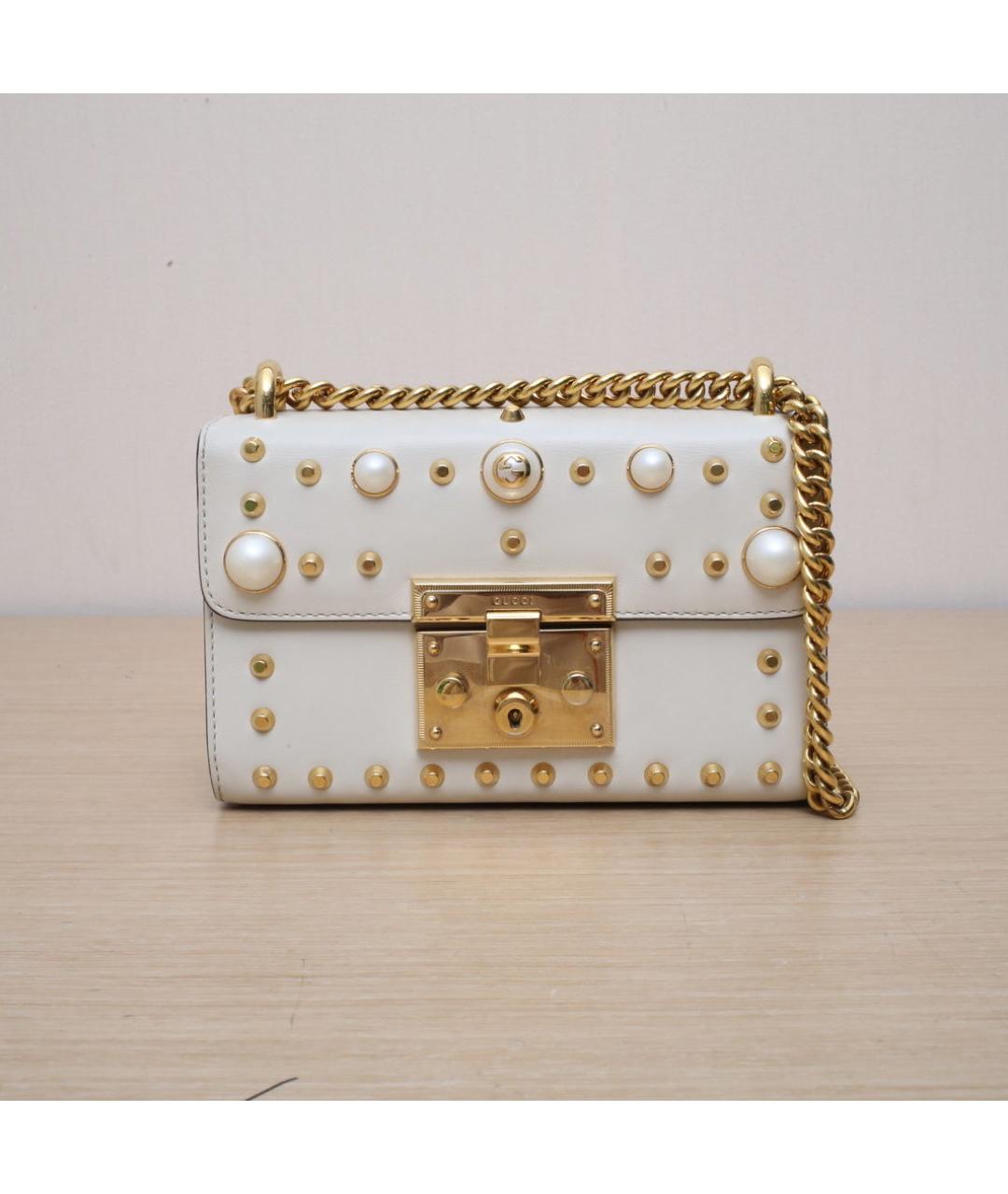 GUCCI Белая кожаная сумка через плечо, фото 3