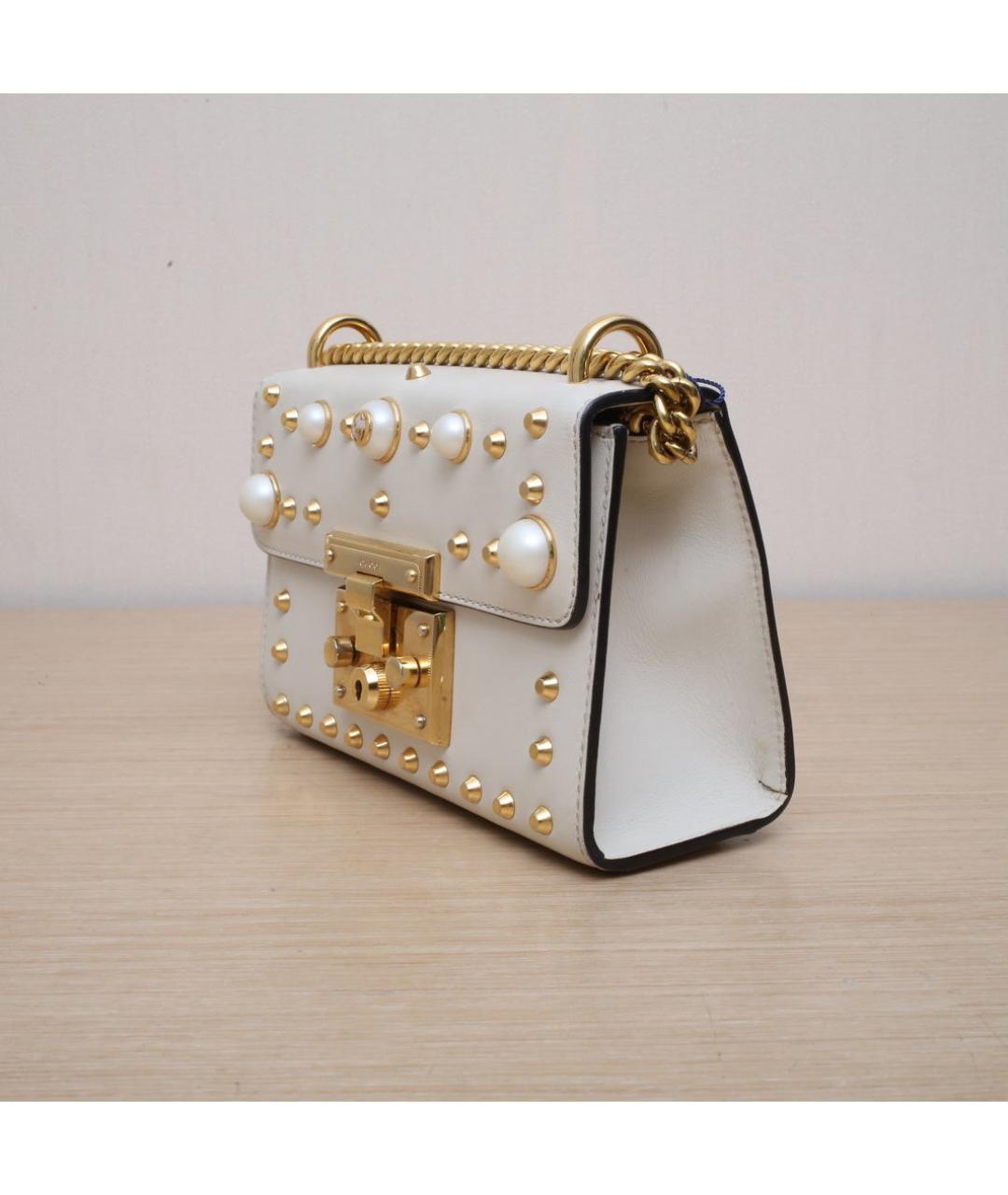 GUCCI Белая кожаная сумка через плечо, фото 4
