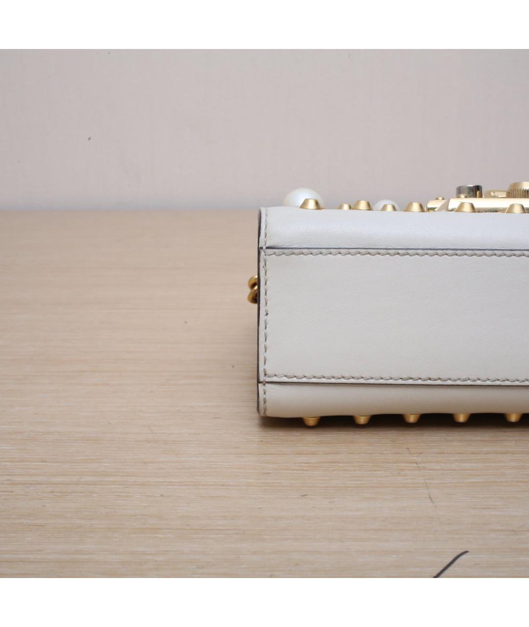 GUCCI Белая кожаная сумка через плечо, фото 9