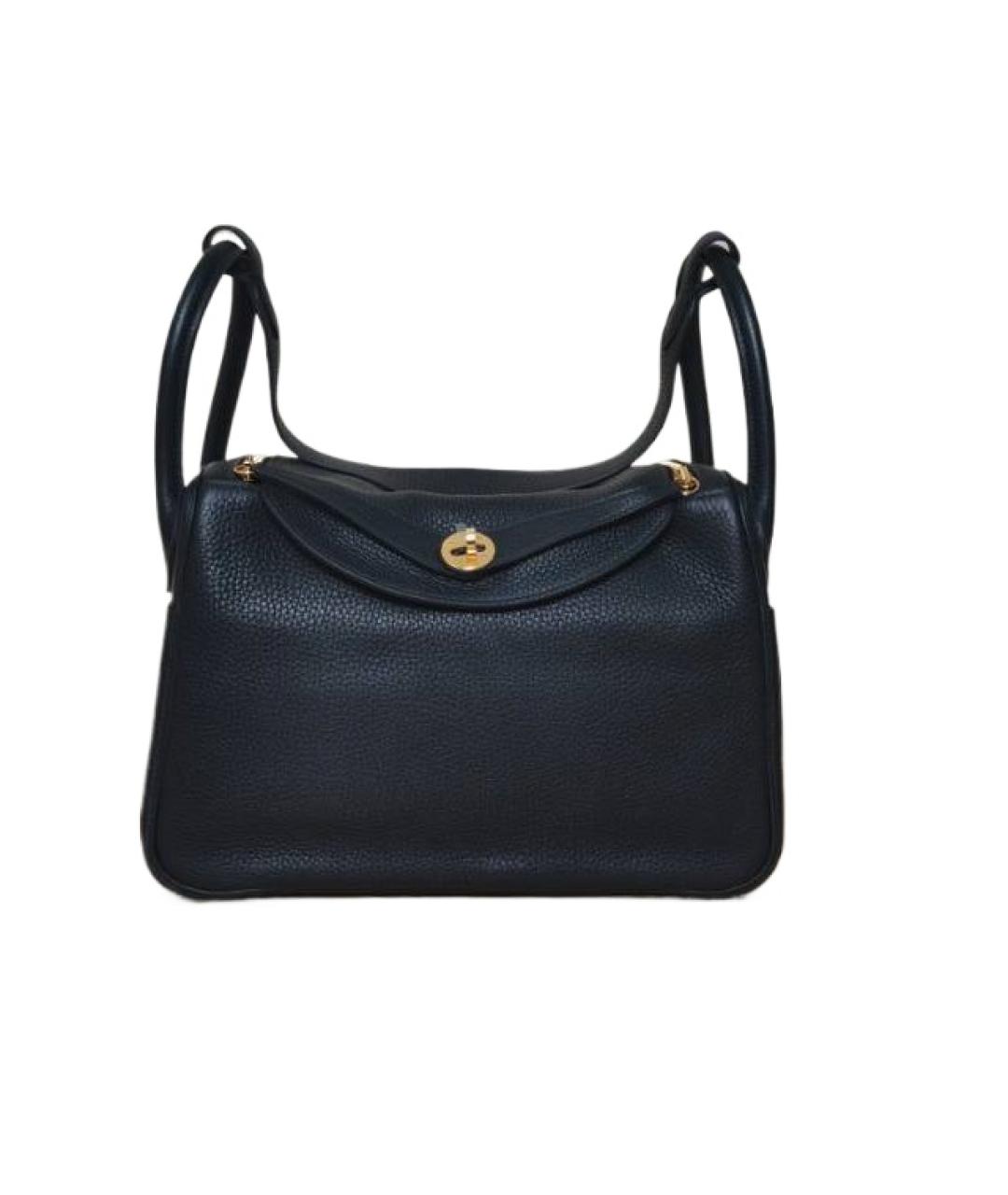 HERMES Черная кожаная сумка через плечо, фото 1