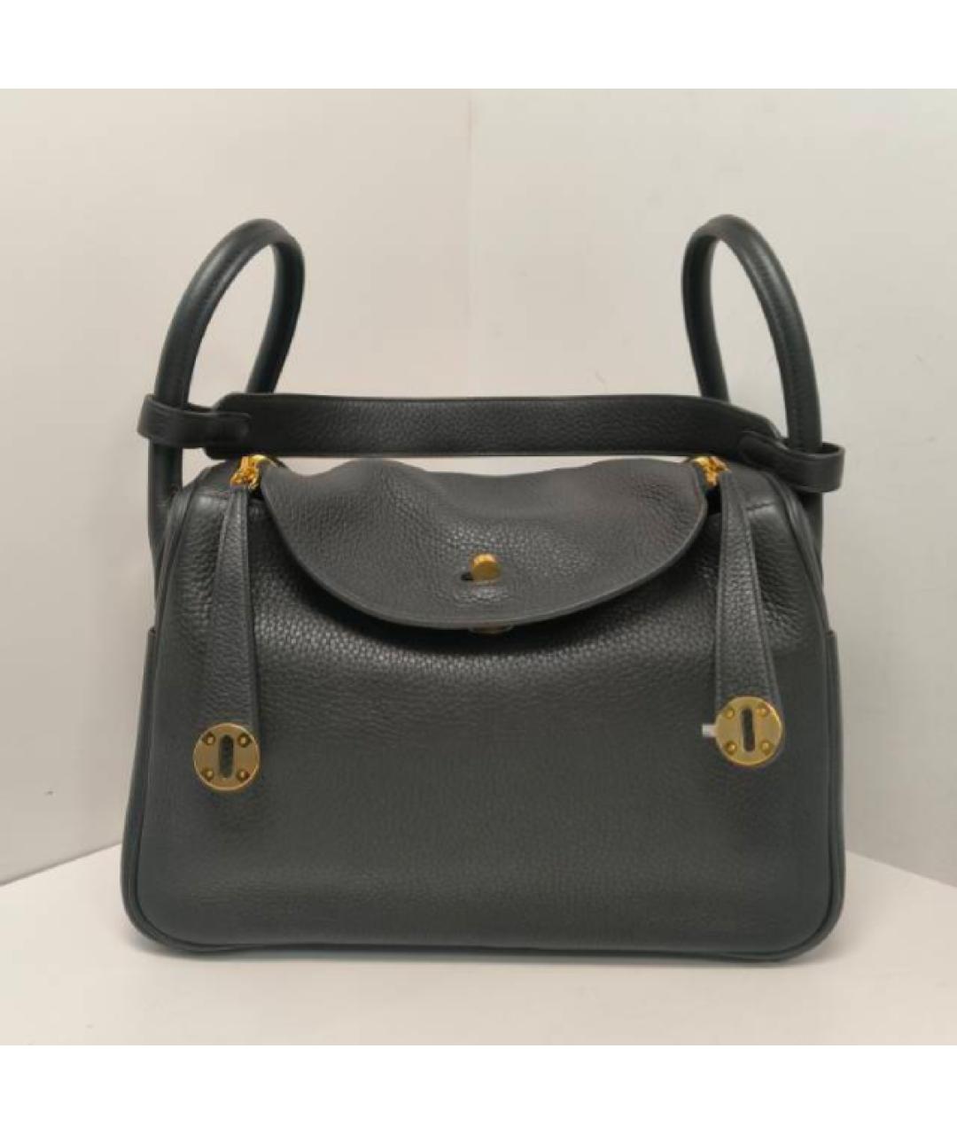 HERMES Черная кожаная сумка через плечо, фото 7