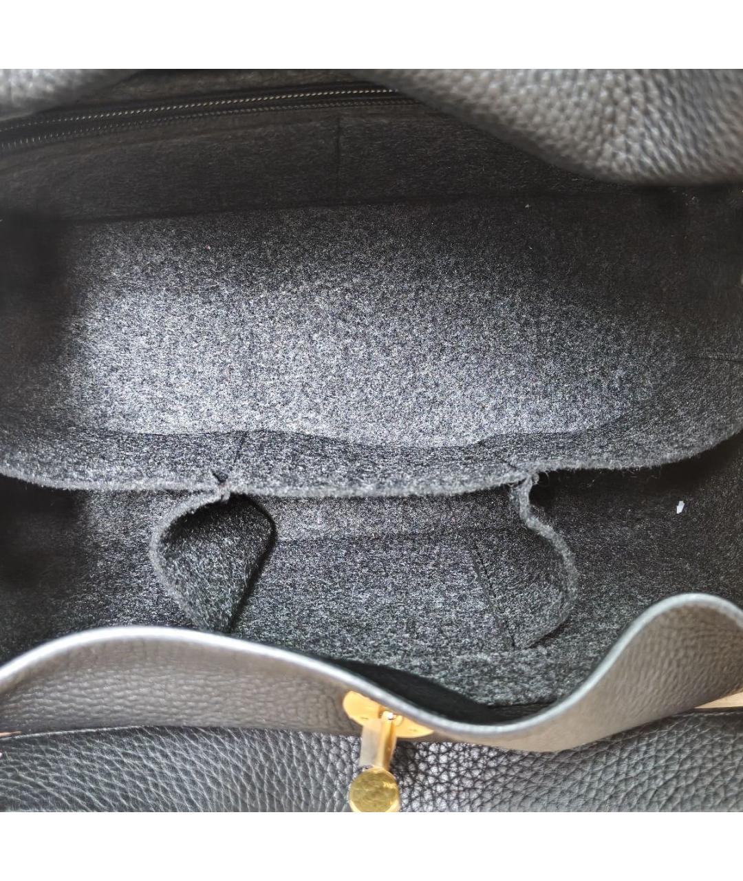 HERMES Черная кожаная сумка через плечо, фото 6