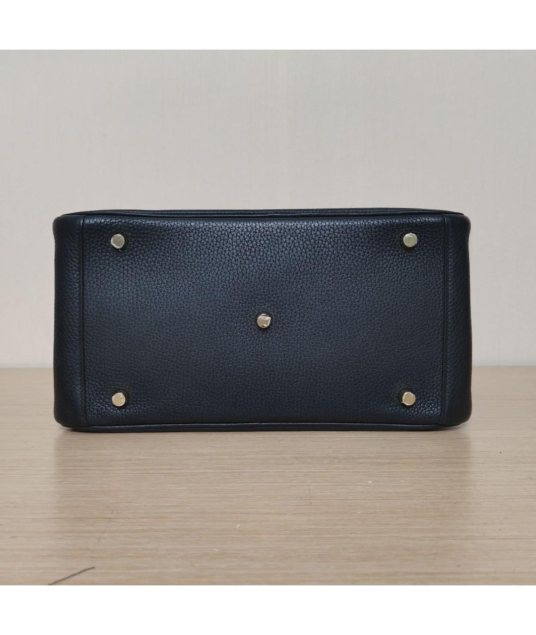 HERMES Черная кожаная сумка через плечо, фото 5