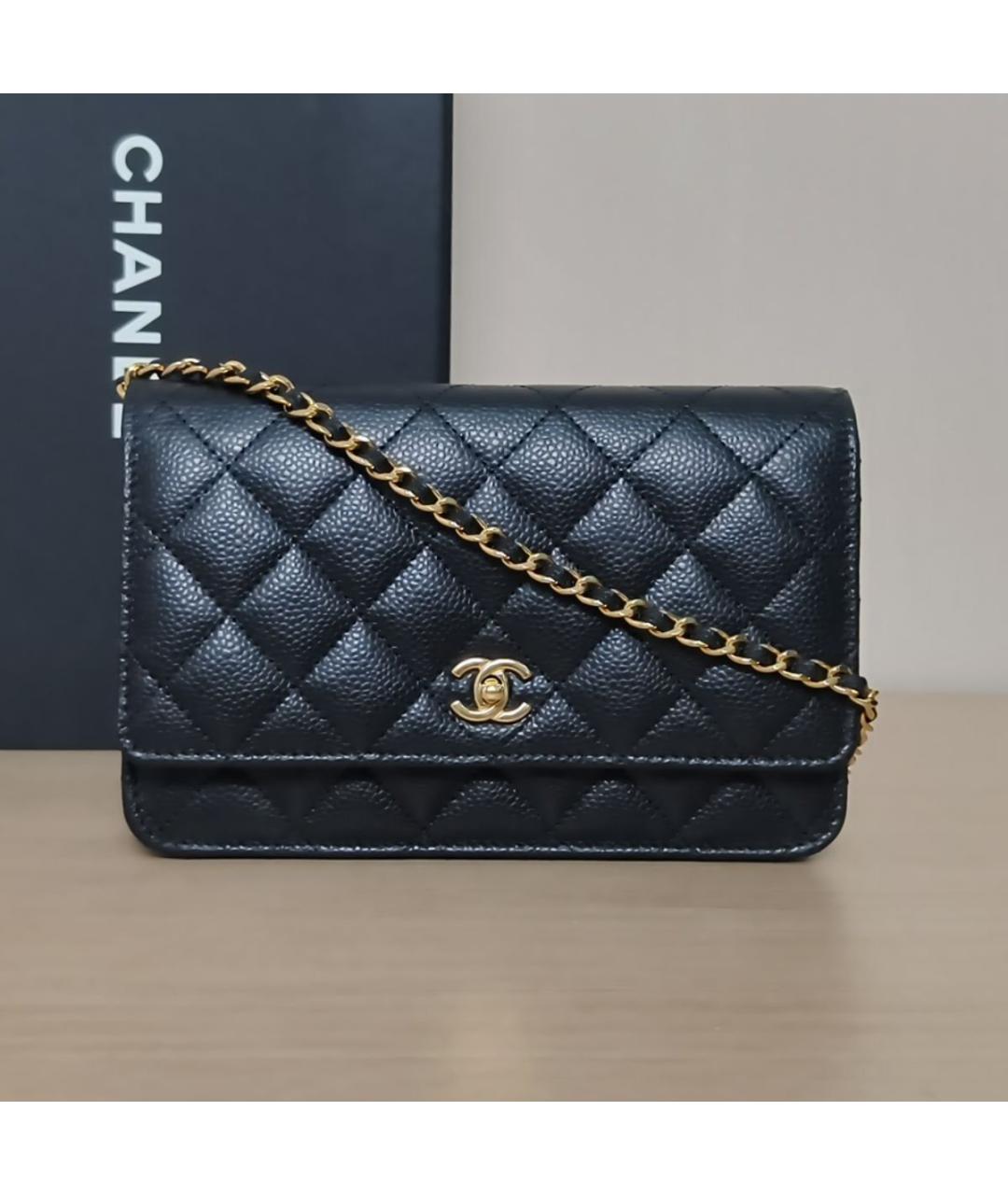 CHANEL Черная кожаная сумка через плечо, фото 3