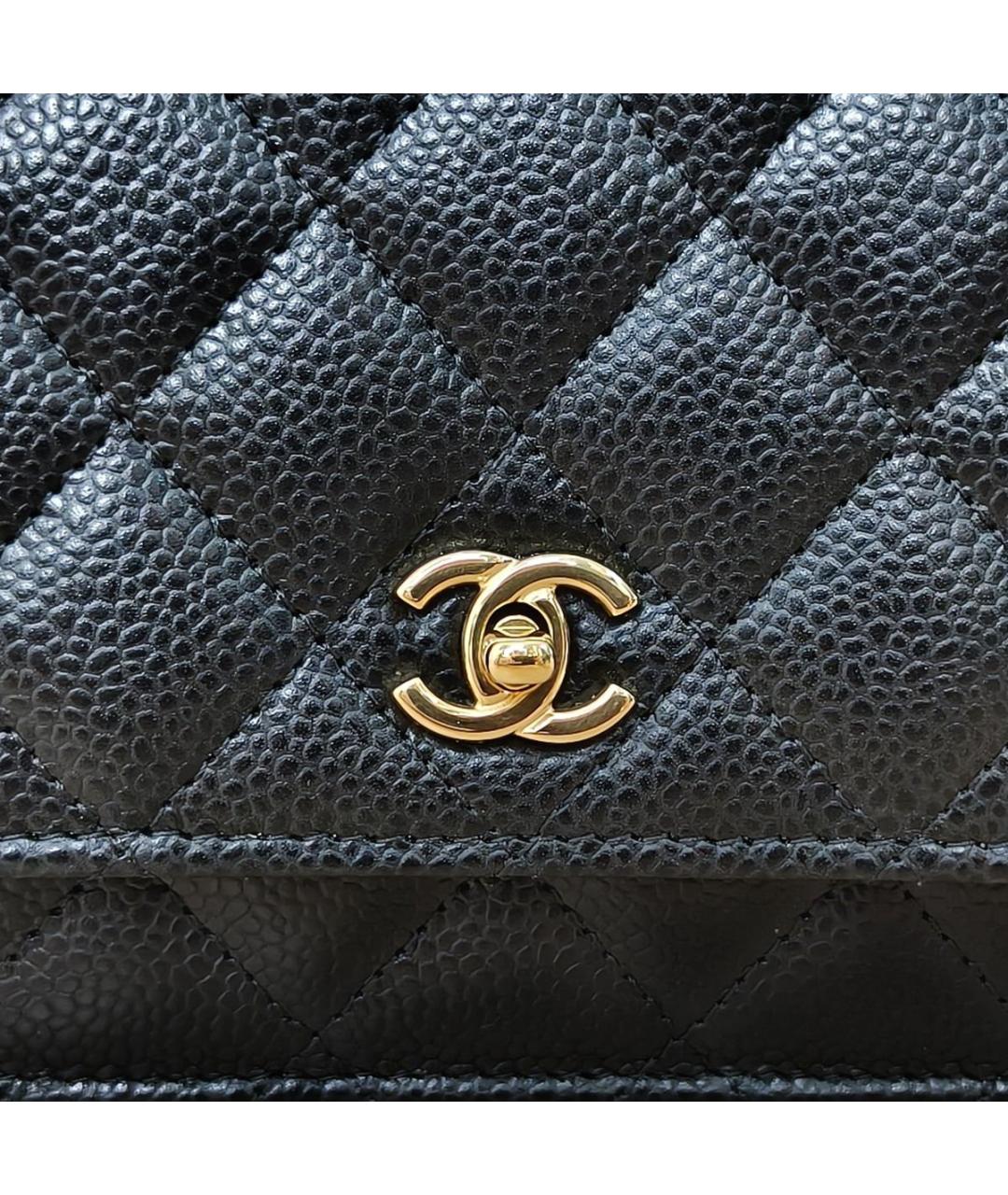 CHANEL Черная кожаная сумка через плечо, фото 8