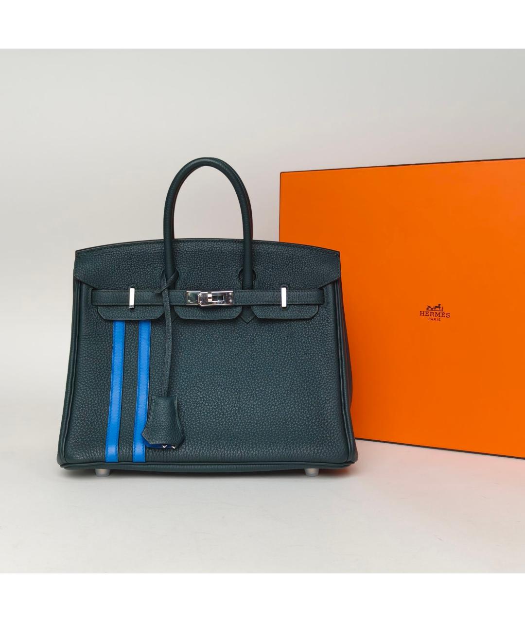 HERMES Темно-синяя кожаная сумка через плечо, фото 3