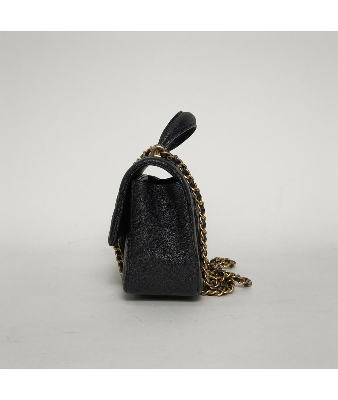 CHANEL Черная кожаная сумка через плечо, фото 3