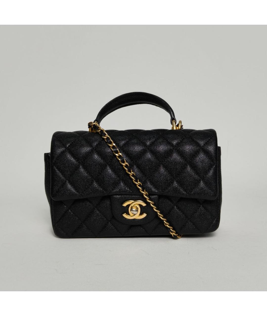 CHANEL Черная кожаная сумка через плечо, фото 9