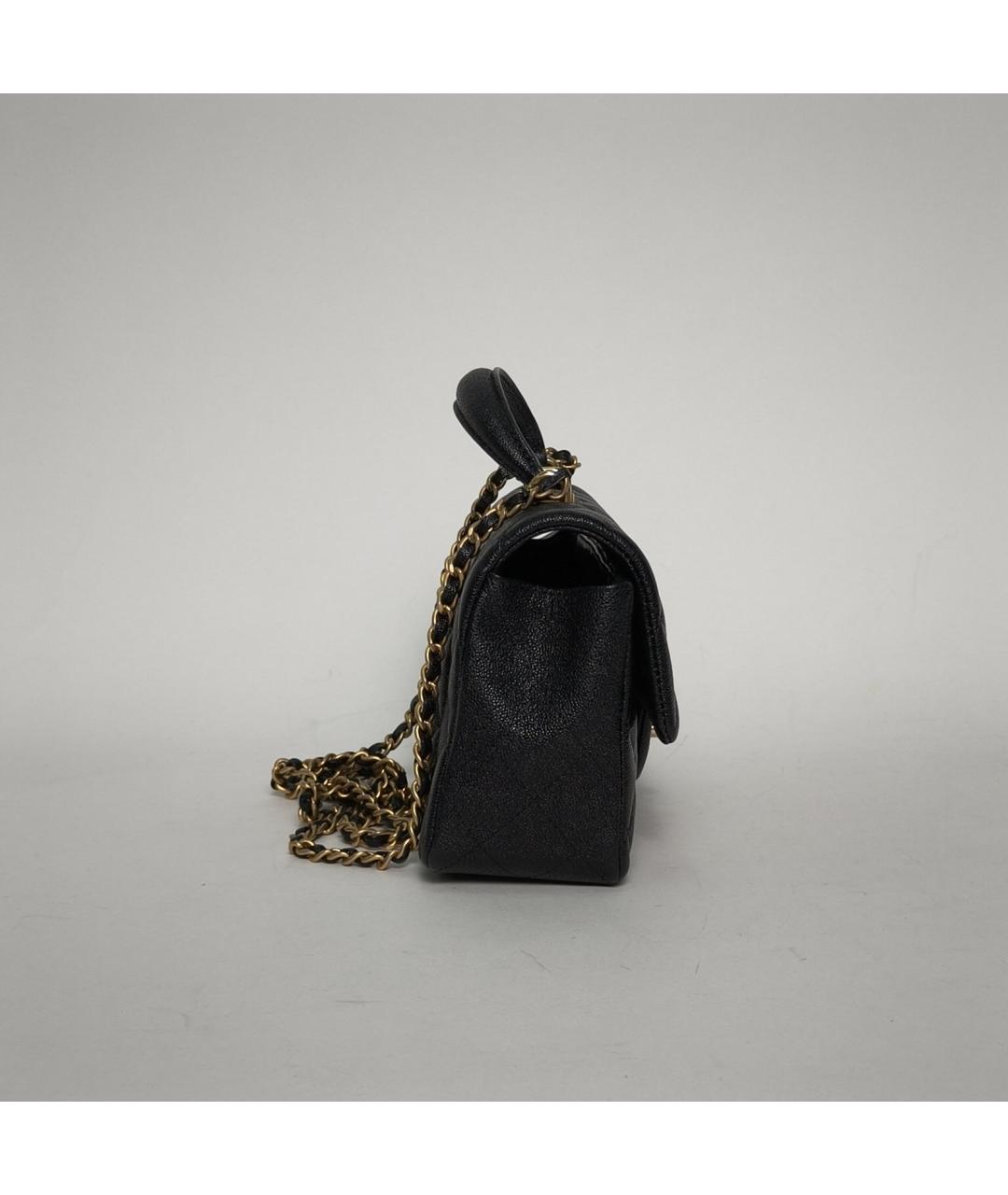 CHANEL Черная кожаная сумка через плечо, фото 5