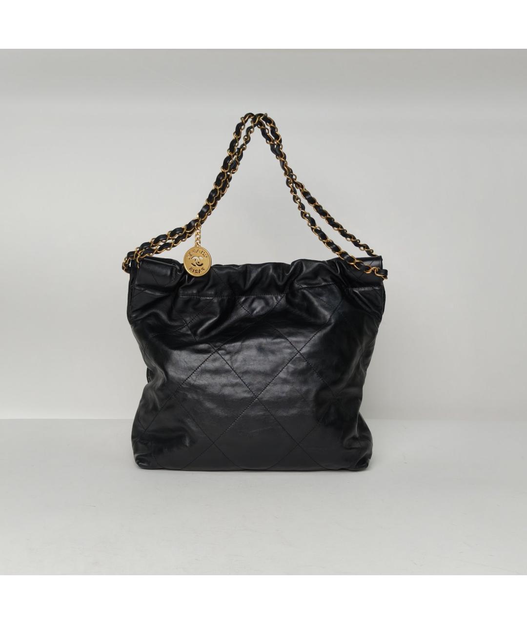 CHANEL Черная кожаная сумка через плечо, фото 4