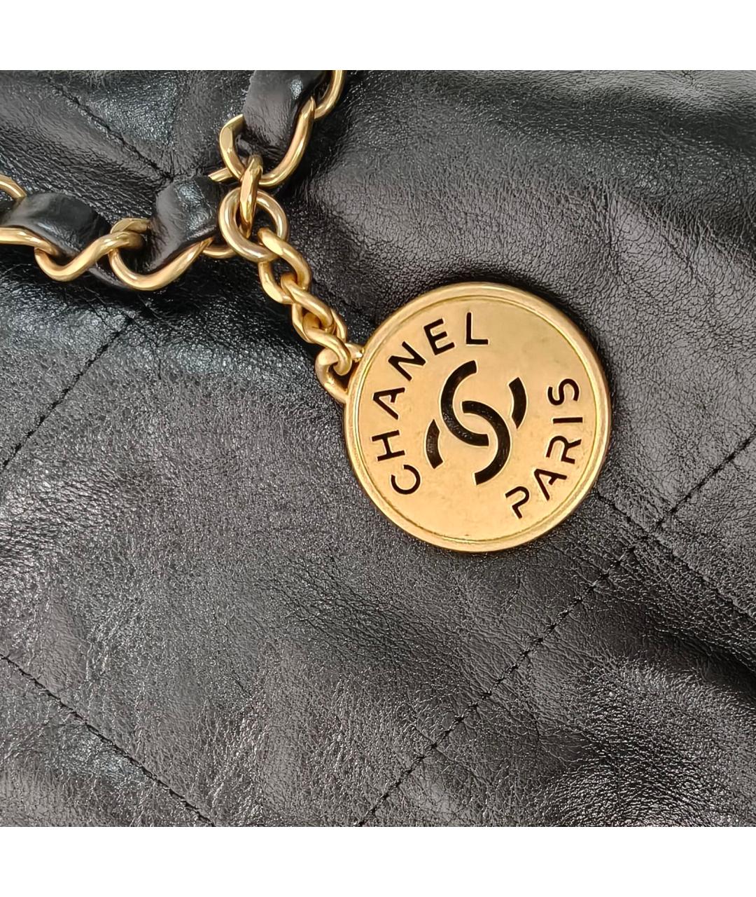 CHANEL Черная кожаная сумка через плечо, фото 8