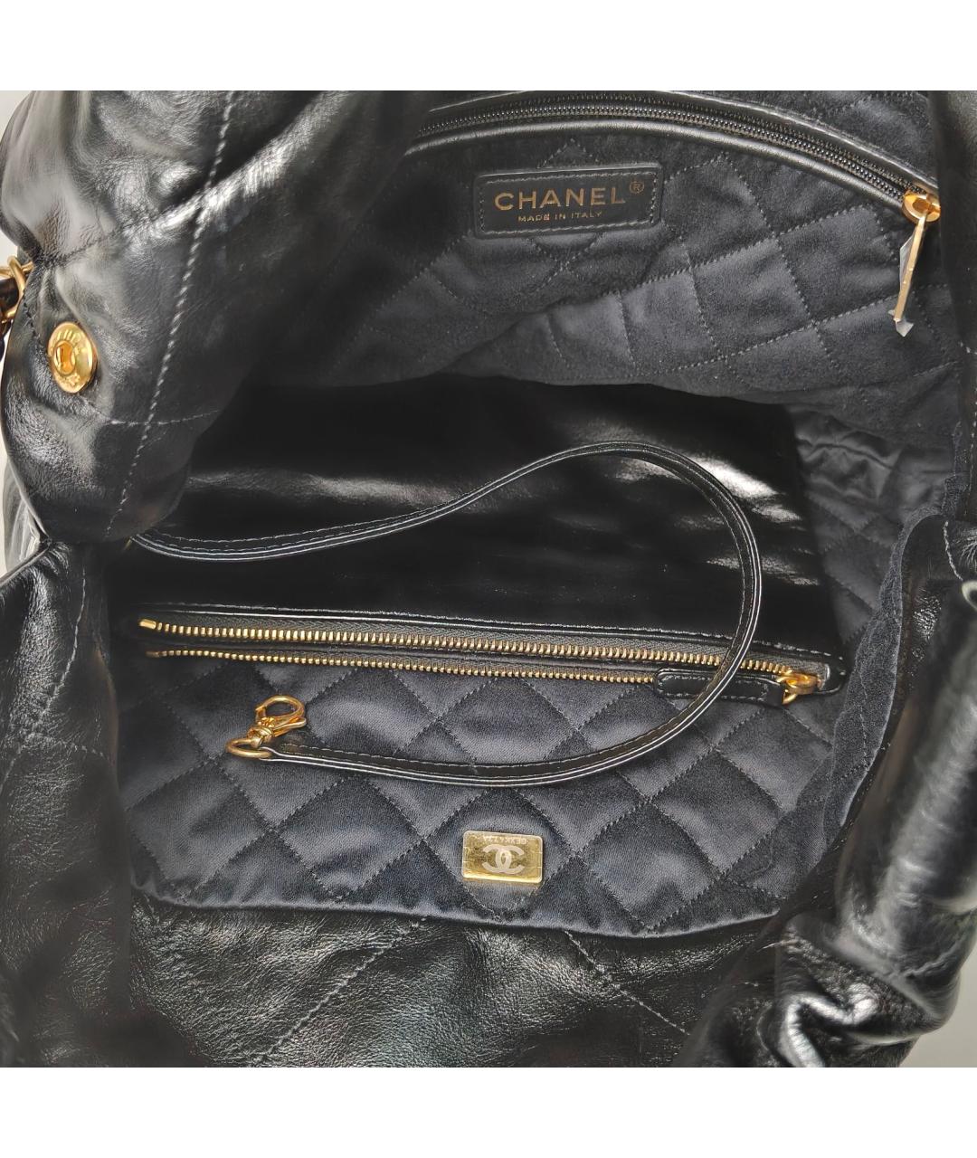 CHANEL Черная кожаная сумка через плечо, фото 7
