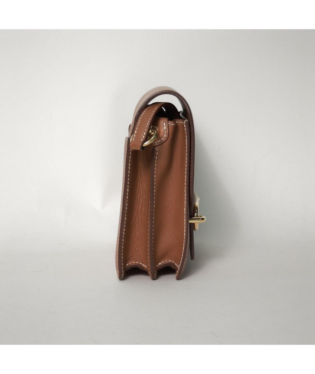 HERMES Коричневая кожаная сумка через плечо, фото 5
