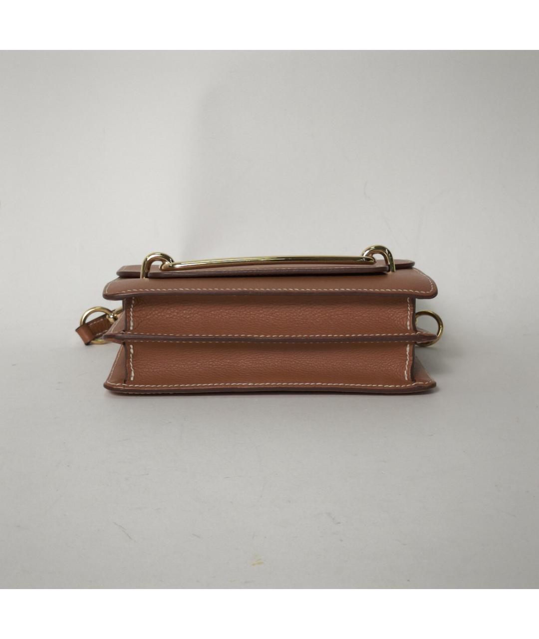 HERMES Коричневая кожаная сумка через плечо, фото 6