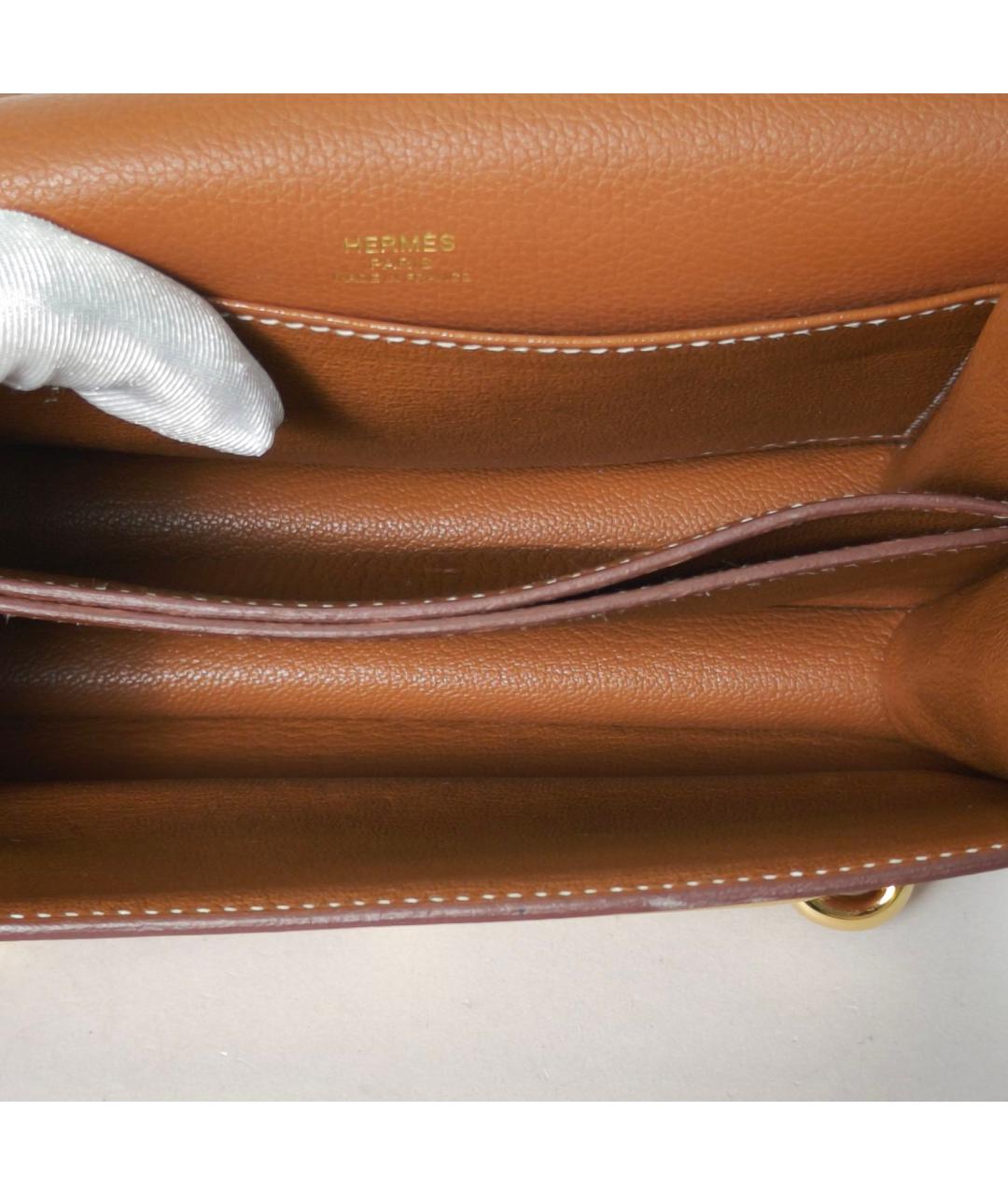 HERMES Коричневая кожаная сумка через плечо, фото 8