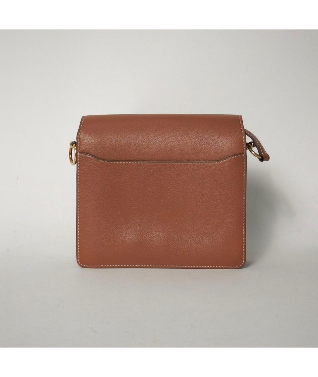 HERMES Коричневая кожаная сумка через плечо, фото 4