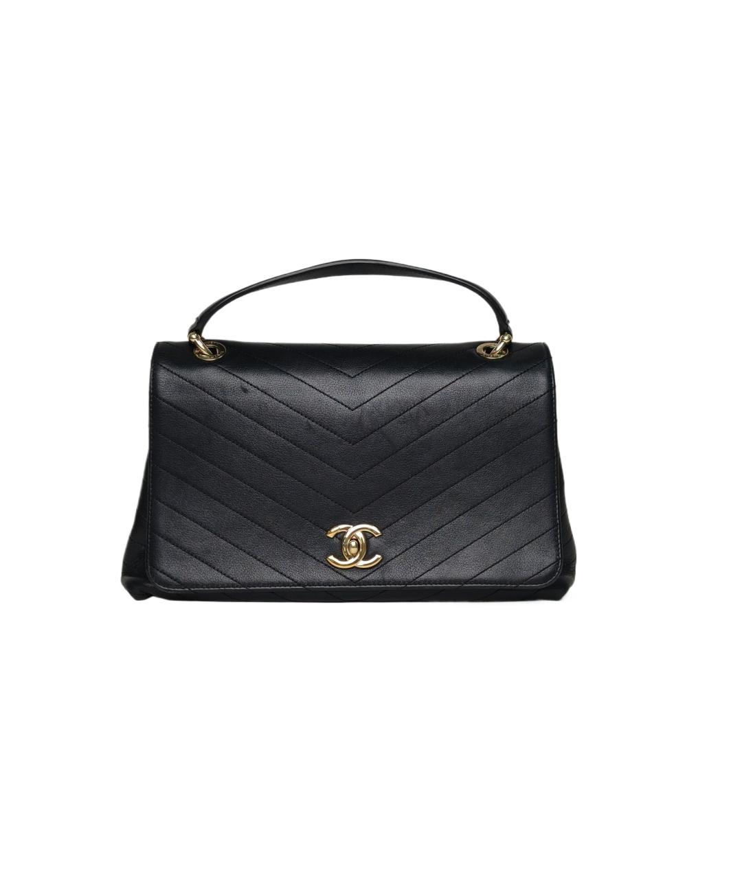 CHANEL Черная кожаная сумка через плечо, фото 1