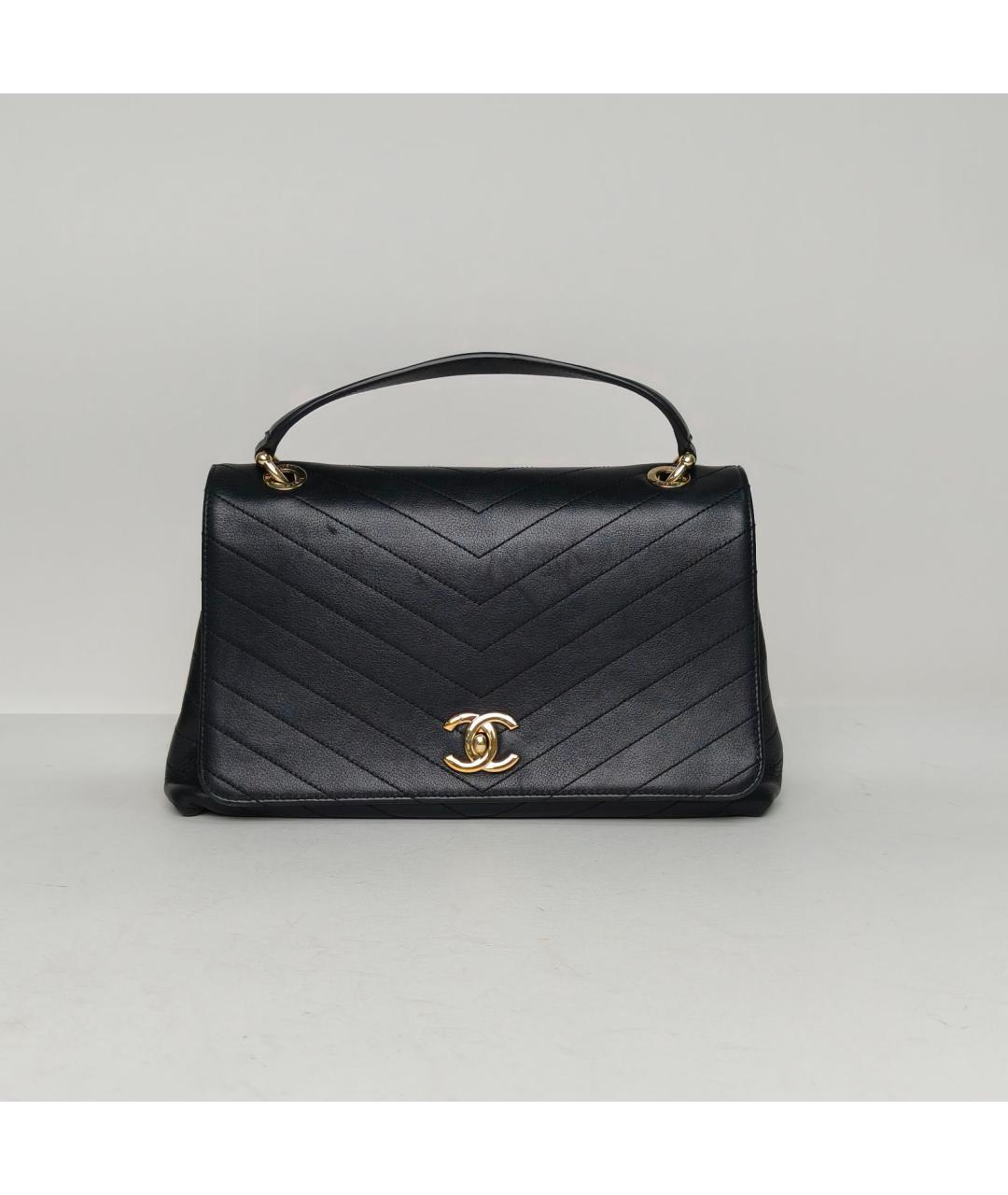 CHANEL Черная кожаная сумка через плечо, фото 2