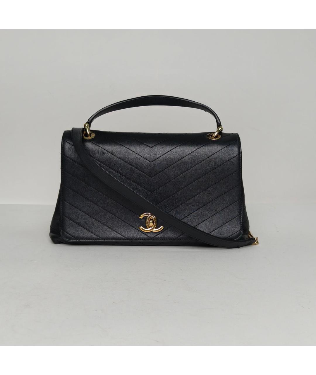 CHANEL Черная кожаная сумка через плечо, фото 8