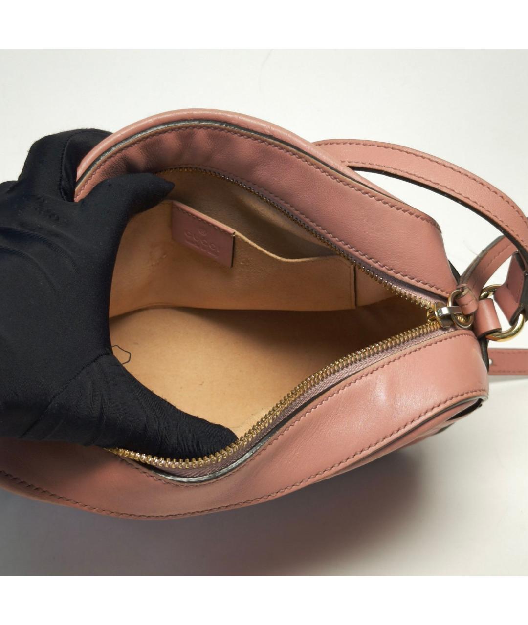 GUCCI Розовая кожаная сумка через плечо, фото 7